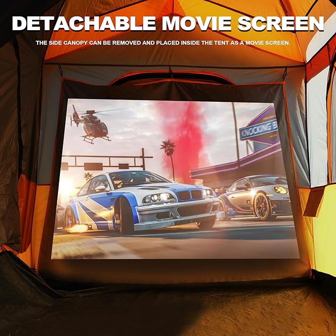 SUV Tent for CampingWaterproof PU2000mm Fits 5-8 PeopleSpacious Double Layer Design Includes Rainfly &amp Storage Bag 8FT L x 8FT W x 7.2FT H | for Camping Waterproof PU2000mm Spacious Double