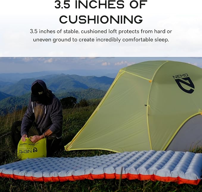 Nemo Equipment Tensor All-Season Ultralight Insulated Sleeping Pad - Regular Mummy (72 x 20) - Blade/Spicy Orange