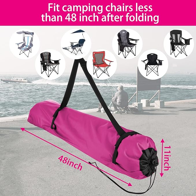 Xxerciz Foldable Camp Chair Replacement Bag with Shoulder Strap for Outdoor Camping Travel Carrying Cover Heavy Duty Large Storage Folding Chair Bag (Chair is not included)