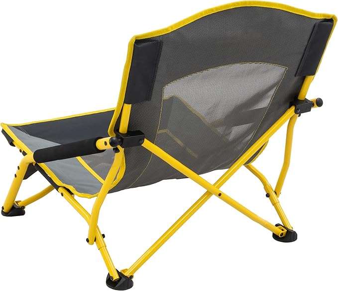 ALPS Mountaineering Rendezvous Low Camping Chairs for Adults with Arms Cool Mesh Center Powder Coated Steel Frame Compact Folding Design and Carry Bag