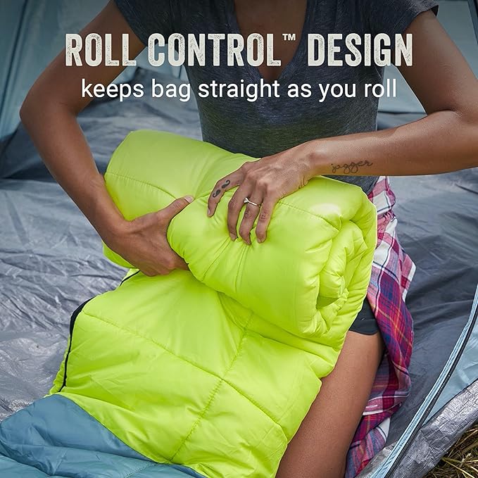 Coleman Kompact Sleeping Bag Indoor/Outdoor Lightweight Sleeping Bag for Adults 20°F/30°F/40°F Options for Camping Hiking Backpacking with Included Compression Sack