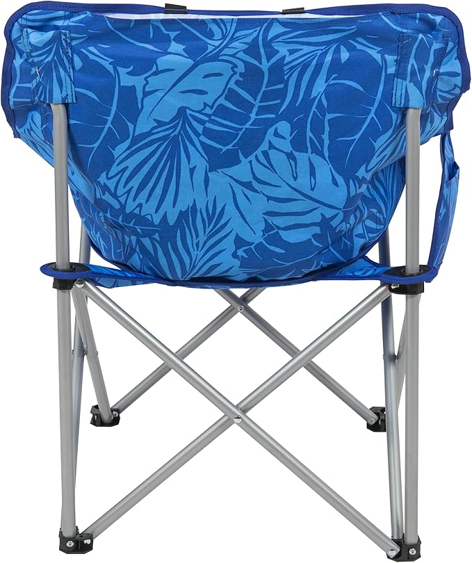 Tommy Bahama Go Everywhere 2-Pack Outdoor Folding Moon Chairs with Storage Pouch and Carry Bag Lightweight Portable Camping Chairs Supports up to 200 lbs. Blue