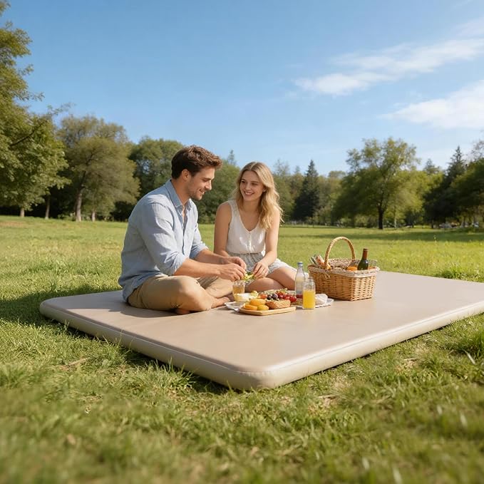 TOBTOS High-Support Full Size Camping Air Mattress 3 Thick No Sagging Inflatable Mattress with Manual Pump Double Sleeping Pad for Camping Home Hiking