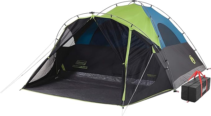 Coleman Carlsbad Dark Room Tent with Screened Porch 4/6 Person Tent Blocks 90% of Sunlight to Keep Inside Cool Weatherproof Shelter with Easy Setup Made of PFAS-Free Materials