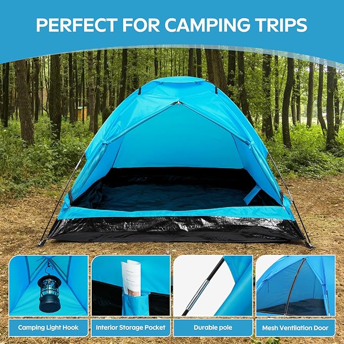 1-2 one Person Two Persons Small Camping Tents for Hiking with rainfly Esay Set up Dome Tent with Carrying BagBasic Portable Camping Small Tents for Backpacking