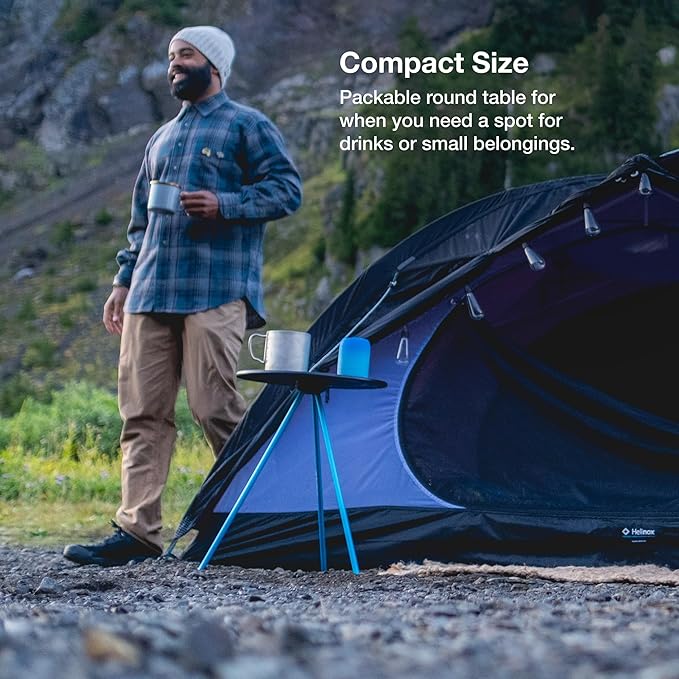 Helinox Packable Side Table for Camping Backpacking Picnics and The Beach Small - 10.5 Inch Black