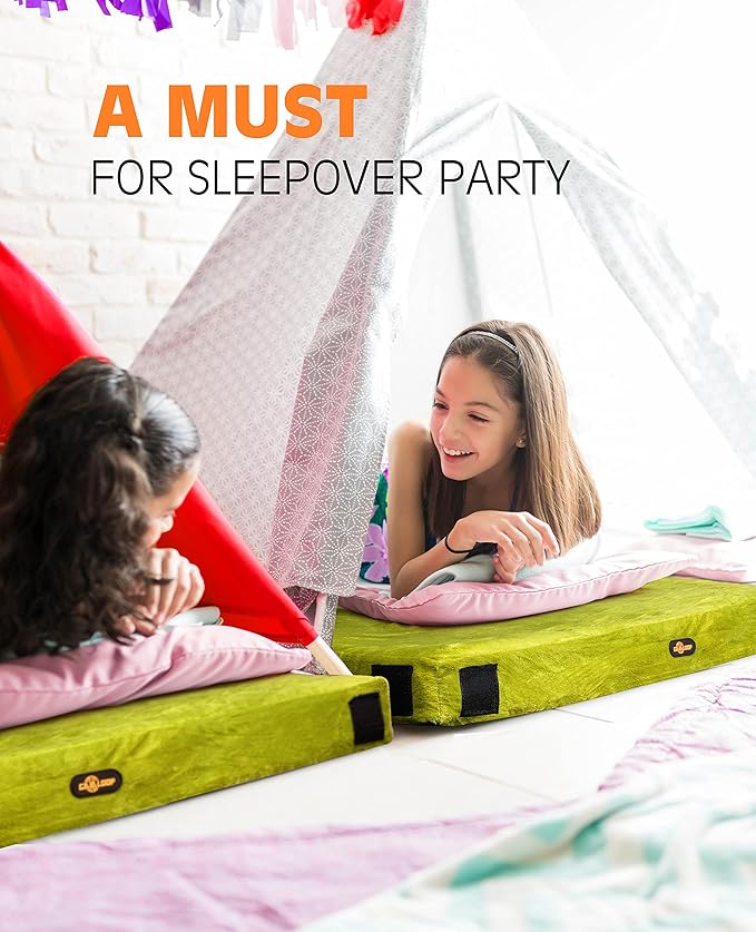 Extra Thick GAIALOOP 4 INCH Memory Foam Camping Mattress Roll Up Floor Sleeping Mat Camp Cot Mattress Pad Travel Camping Couch Bed for Guest Adults Side Sleepers