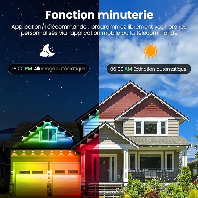 Permanent Christmas Lights Outdoor DIY App &amp Bluetooth Music Waterproof Ip65 200 Ft Permanent Outdoor Lights for Soffit Fence Garage Landscape Patio.