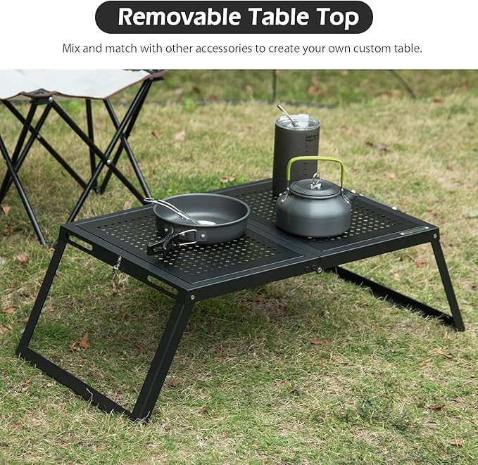 CHANGE MOORE IGT Table with Swappable Panels 31.1 x 15.7 x 9.6 Foldable Camp Table with Carry Bag Portable Picnic Compact IGT Camping Table for Cooking BBQ Tailgating and Travel