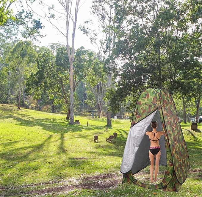 XKMT- Beach Portable Pop Up Changing Tent/Outdoor Privacy Tent/Camping Toilet Tent/Window Rain Shelter/Foldable With Carry Bag [P/N: ET-OUTDOOR005-CAMOU]