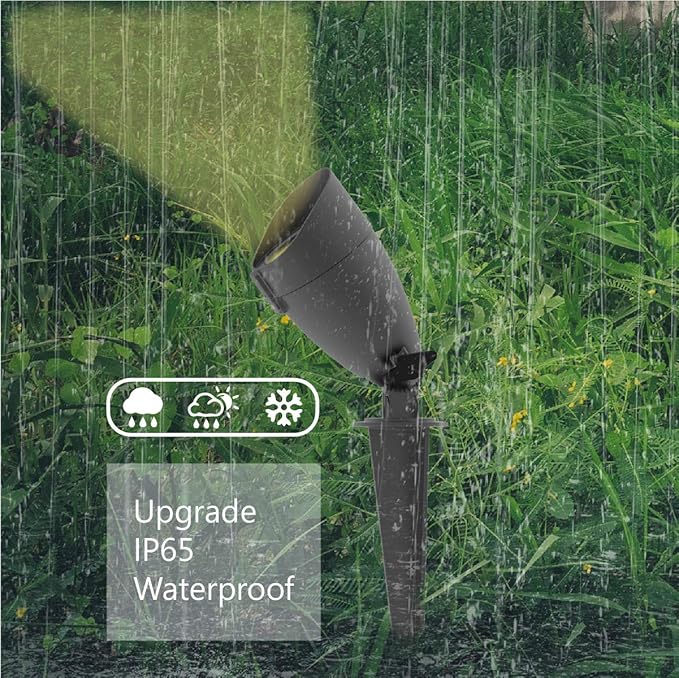 LED Low Voltage Landscape Lights with Connector Aluminium Die-CastOutdoor Spot Lights Waterproof 6W 12V AC/DC2 PackSpotlights for Pathway Yard Lawn Garden (Transformer NOT Included)