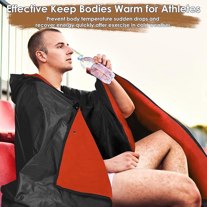 Catalonia Waterproof Stadium Blanket Windproof Wearable Poncho for Football Sideline &amp Sports Events for Fans Portable Durable Outdoor Blanket for Camping &amp Tailgating