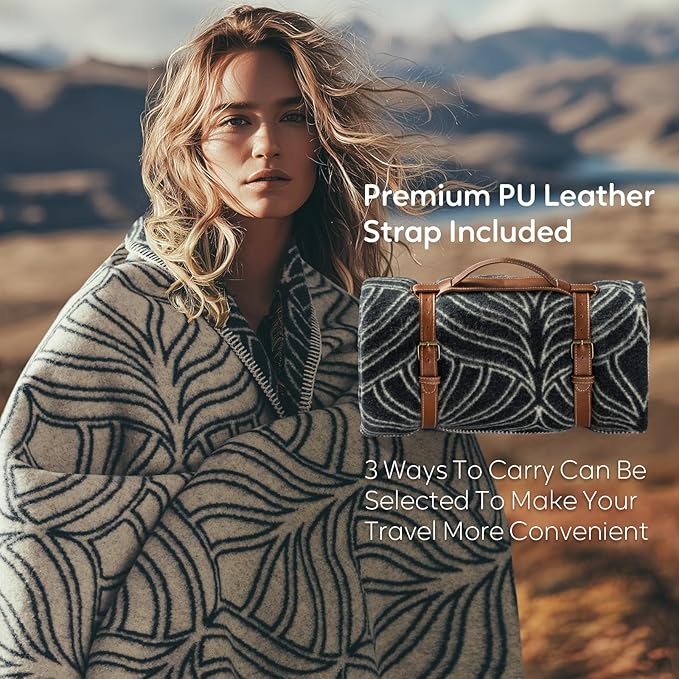100% Wool Blanket 62 x 86 Warm Thick Washable Military Wool Blanket Great for Camping Outdoors Sporting Events Survival Kits Leaf