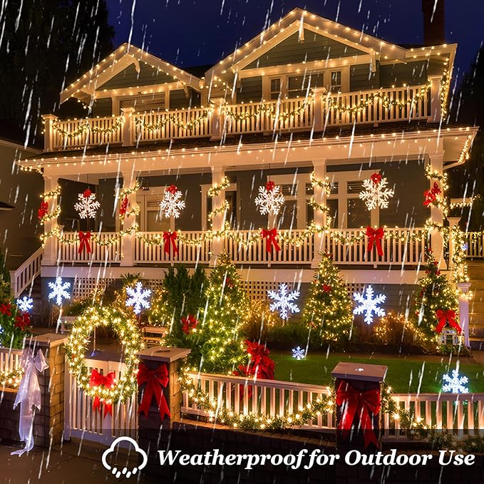 750 LED 240FT Christmas String Lights Outdoor with 12 Lighting Modes Green Wire Christmas Lights with Timer &amp Dimmable Waterproof Plug in Fairy Lights for Room Party Home Patio Xmas Warm White