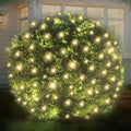 LED Christmas Net Lights Outdoor UL Certified 144LED 6ftx6ft Green Wire Connectable Waterproof Mesh Light for Christmas Party Yard Shrubs and Bushes Decorations (Warm White)