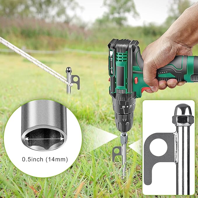 4 Pack Tent Stakes 12 Inch Heavy Duty Ground Anchors Fully Welded Spiral Earth Anchors for Camping Tents Trampolines Sheds Swing Sets Securing Animals