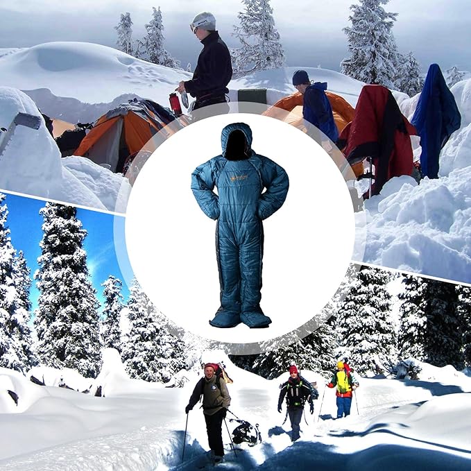 Wearable Sleeping Bag - Ultralightes Thermal Shell Windproof Cold Protection Human Cocoons Night | Mountain Basecamp Sleep Shelter Stop Alpine Snow Treks Rest Spot Use for Hiking Camping Climbing