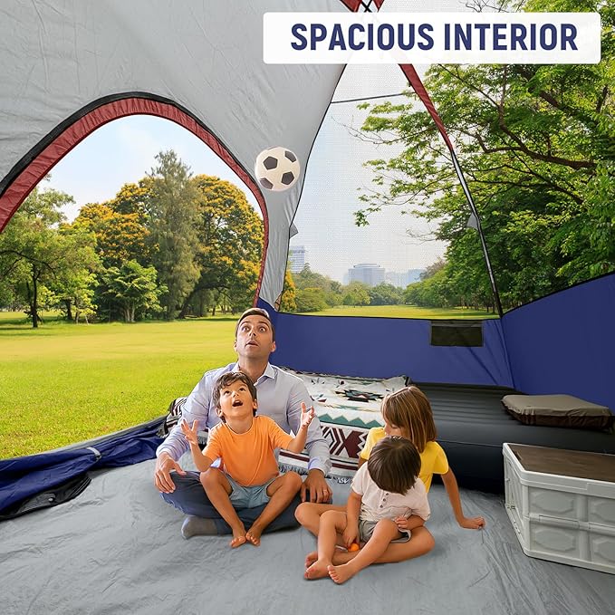 Tents for Camping 6 Person Tent Waterproof Windproof Double Layer Family Camping Tent Easy Setup Dome Tent with Large Mesh Windows &amp Wider Door for Outdoor Camping &amp Hiking