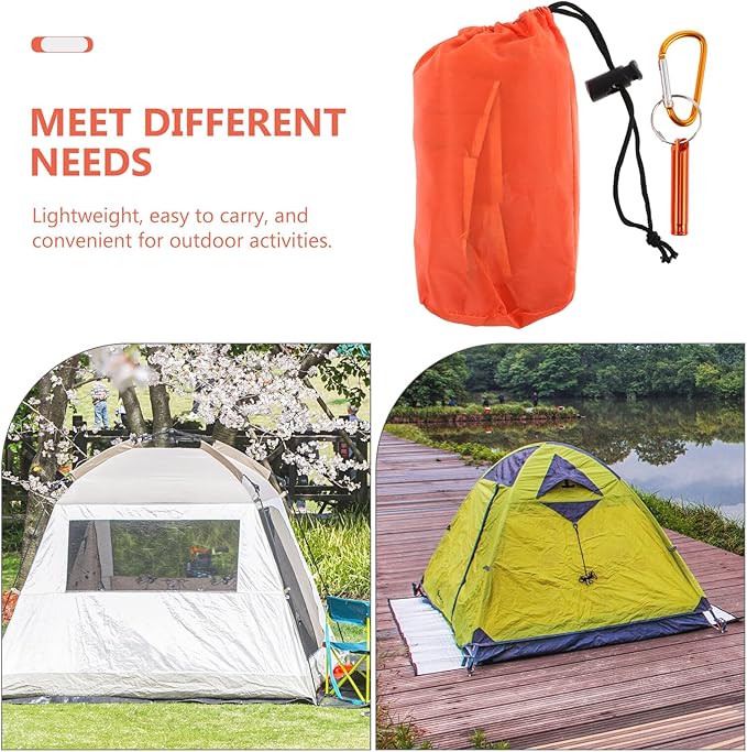 Alipis Lightweight Portable Thermal with Drawstring for Outdoor Camping Hiking Backpacking Orange Survival Sack with Storage Bag and Whistle Multipurpose Outdoor Gear