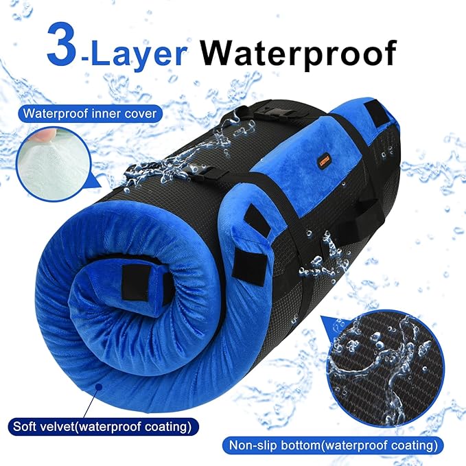 Memory Foam Camping Mattress pad Comfortable Thick Floor Sleeping Mat for Adults with Waterproof and Non-Slip Bottom Portable Roll Up Mattress for Sleepover GuestCot Mad for Car Camping