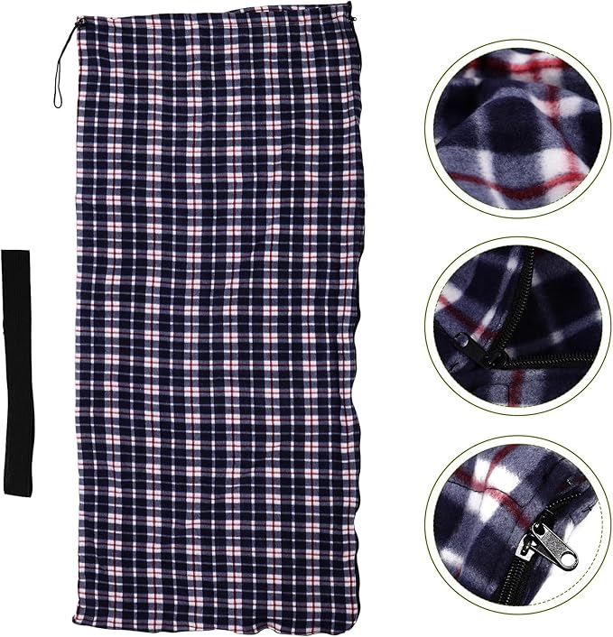Portable Lightweight Fleece Liner for Adults Foldable Warm Outdoor Sleeping Sack for Hiking Camping Picnics Soft Breathable Blanket for Comfortable Rest and Ground Protection