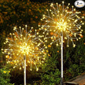 suddus Solar Garden Lights Outdoor Waterproof Decorative 2Pack 150LED Firework Lights Solar Fairy Lights for Yard Garden Party Patio Pathway Flowerbed - Warm White