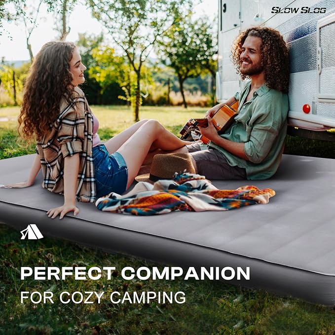Self-Inflating Sleeping Pad with Portable Electric Air Pump 4in Thick Memory Foam Camping Mattress for Tent Cot &amp Car Travel Fast Inflate &amp Deflate Camping Pad