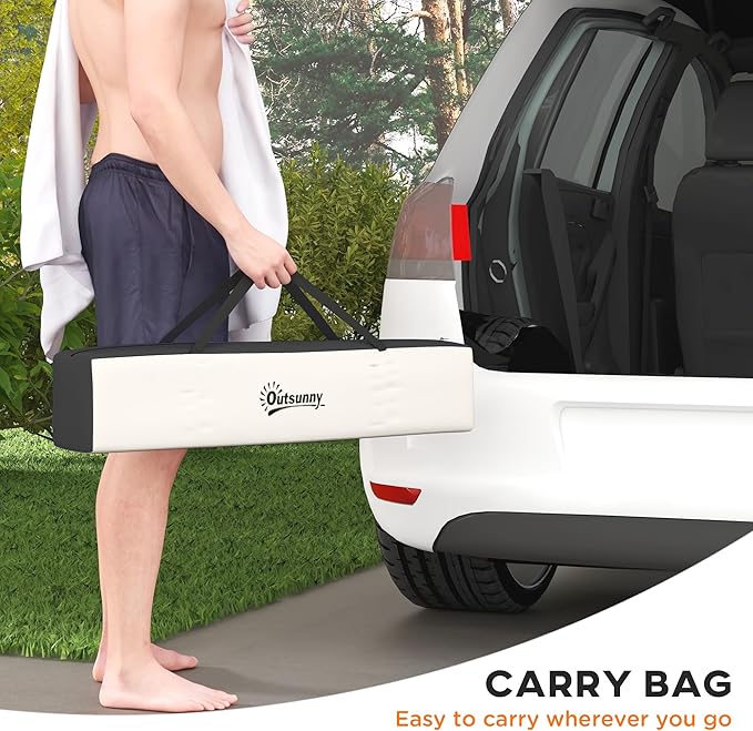 Outsunny Portable Shower Tent Privacy Shelter Camping Dressing Changing Tent Room with Solar Shower Bag Floor and Carrying Bag Black