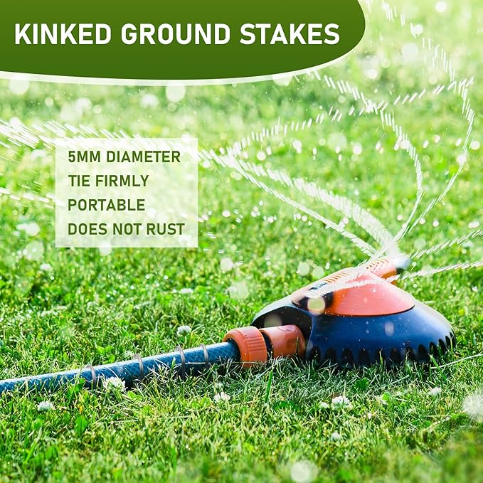 50 Pcs Kinked Ground Stakes 9 Inch Metal Garden Fence Edging Hook Heavy Duty J Shaped Galvanized Tent Fence Spikes for Dogs Digging Canopy Outdoor Yard Christmas Inflatables Decorations