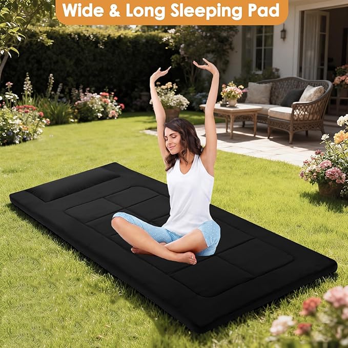 Floor Mattress 80 x 36 Inches XXL Portable Foam Sleeping Pad Comfortable Non-Slip Foldable Camping Mattress Lightweight Easy to Storage for Home Outdoor Tent Guest Bed Living Room