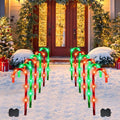 VIHOSE 12 Pcs 17 Inch Christmas Candy Cane Lights with Stakes Waterproof Pathway Markers Candy Cane Christmas Decorations for Xmas Holiday Garden Patio Lawn Yard Landscape Path Outdoor Decor