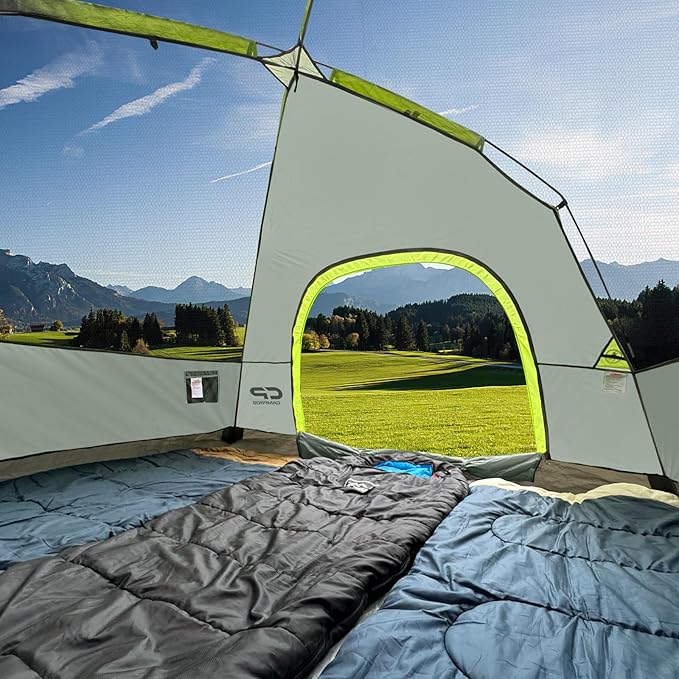 Tents for Camping 4 Person Tent Waterproof Windproof Double Layer Camping Tent Easy Setup Dome Tent with Large Mesh Windows &amp Wider Door for Outdoor Camping &amp Hiking