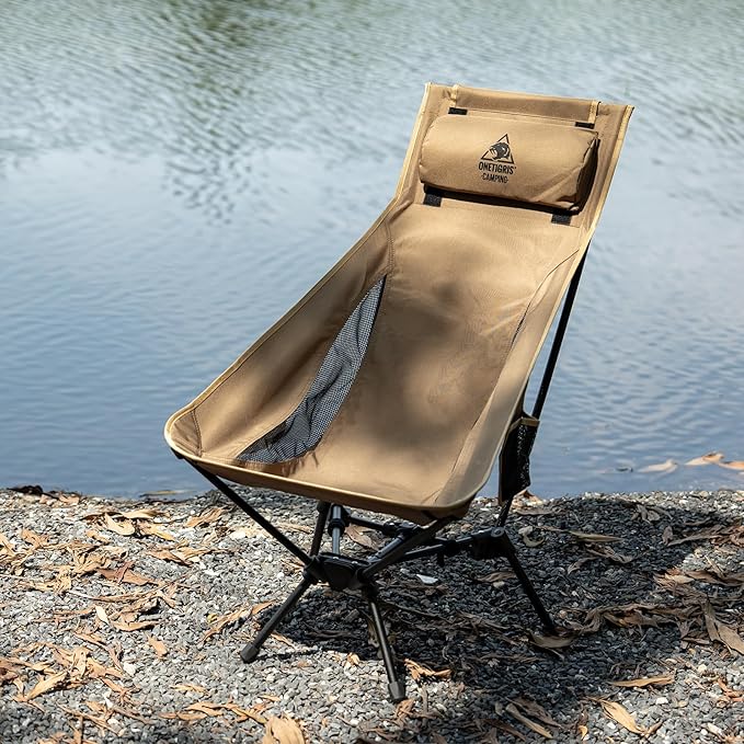 ONETIGRIS Tigerblade High Back Camping Chair with Pillow Design Comfortable Widened Seat Folding Chair
