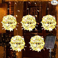 Christmas Solar String Lights Outdoor 5Pc 200LED 32.8ft Solar Powered Globe Fairy Lights Waterproof 8 Modes Ball Lights Outside for Tree Garden Yard Porch Lawn Holiday Decor Warm White