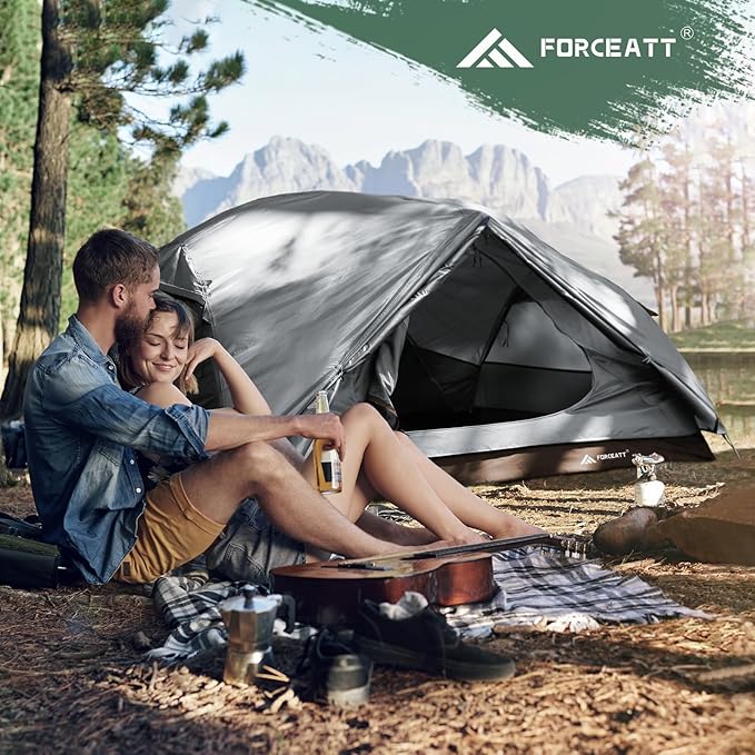 Forceatt Tent for 2 and 3 Person is Waterproof and Windproof Camping Tent for 3 to 4 SeasonsLightweight Aluminum Pole Backpacking Tent Can be Set Up QuicklyGreat for Hiking