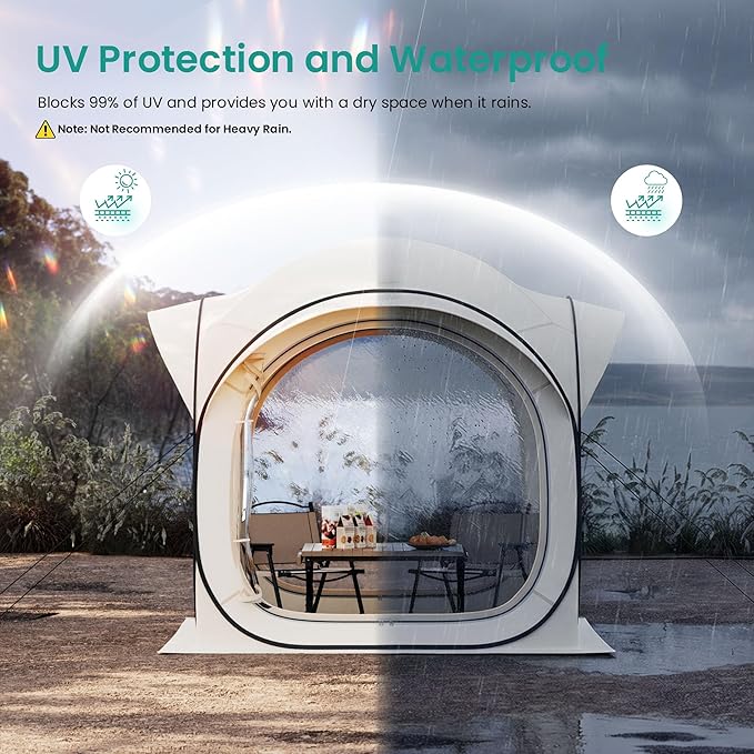 6x6ft Outdoor Gazebo Screen Tent Bubble Tent for Outside Mosquito Proof &amp Sun Shade Canopy Rainproof Camping Sun Shelter for Sports Camping Backyard Parties