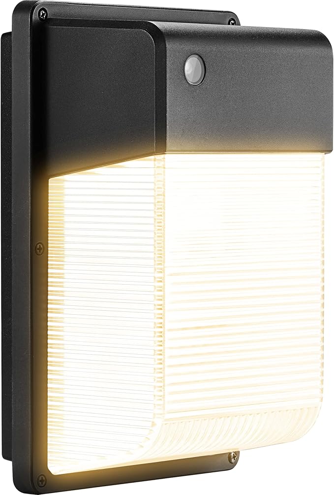 JJC LED Wall Pack Light with Photocell28W(150-250W Replacement)3000LM 3000K-Warm White Dusk to Dawn LED Outdoor Lighting100-277V Outdoor Security Lights