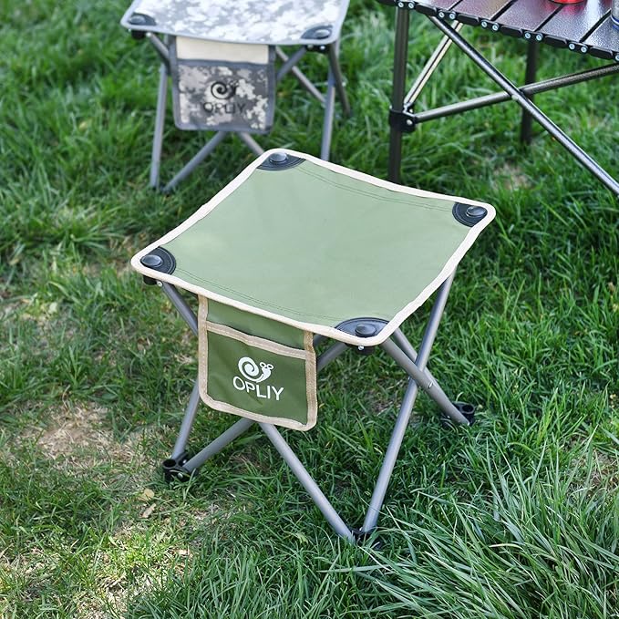 Opliy Camping Stool 2 PackPortable Folding Stool for Outdoor Gardening and Beach Hiking FishingFoot Stool with Carry Bag (Green)