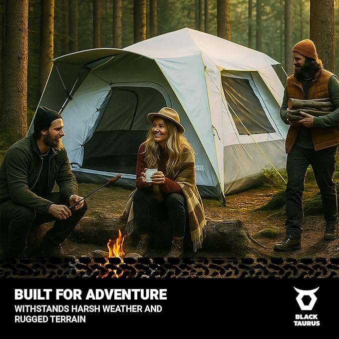 Turbo Heavy-Duty Camping Tent – Quick-Setup 4-Season Family Tent with Waterproof 150D Shell &amp Instant Frame – Choose Capacity (HD 300/HD 450) &amp Color