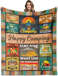 Cool Camping Gifts for Women Camping Blanket 60 X 50 Woman Camping' Gift Camper Decor Camp Blanket Camping' Stuff Camping's Decor for Camper Blankets Gifts for Camping Lover