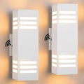 Housen Solutions Dusk to Dawn Outdoor Lighting IP65 Waterproof Exterior Light Fixtures 2 Pack Sensor Porch Light Outdoor Wall Sconce for House Garage Matte White Aluminum
