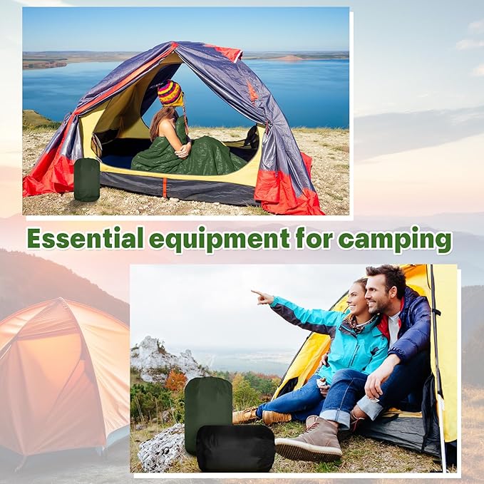 Tudomro 16 Pack Bulk Sleeping Bags for Adults Lightweight Waterproof Camping Sleeping Bags with Compression Sack for Camping Backpacking Hiking Travel Emergency Use