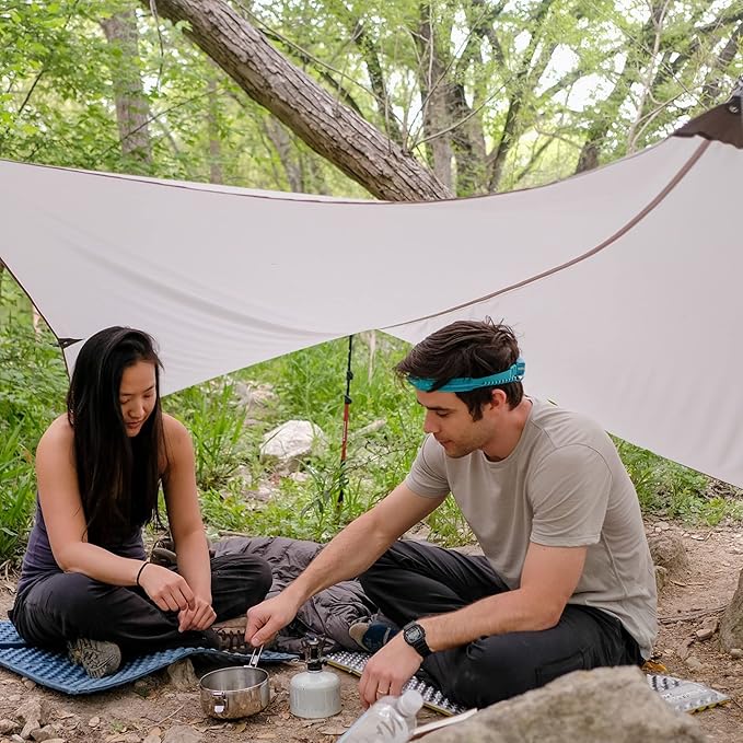 KAMMOK Kuhli Ultralight | Versatile Weather Shelter (Waterproof Durable Portable Camping Tarp Hammock Tarp Rain Cover) Crater Gray