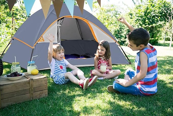 Camping Tent 2-4 Person Waterproof Windproof Tent with Rainfly Easy Set up-Portable Dome Tents for Camping…