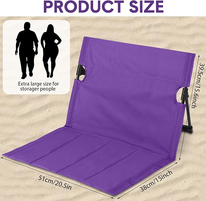 Jetec Foldable Floor Backrest Chair Portable Camping Chair with Storage Bag Light Weight Lazy Seat for Indoor Outdoor Bed Ground Park Lawn Concerts Beach Hiking