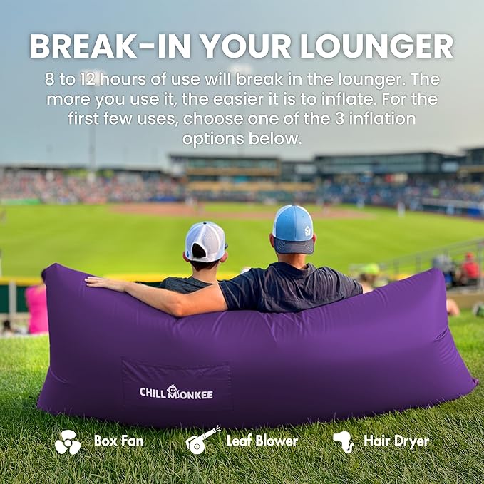 Portable Inflatable Lounger for Beach &amp Camping – Self-Inflating Air Couch Beach Sofa and Outdoor Lounge Chair for Relaxation and Comfort