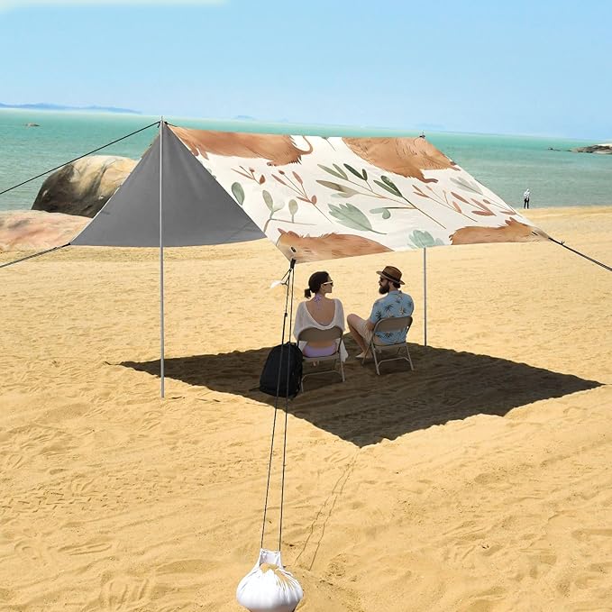 Capybara Camping Sun Shelter Beach Tent Portable Beach Sun Shade Outdoor Canopy for Camping Trips Fishing Picnic