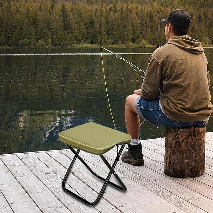Folding Stool Footstool Compact Packable Frame Camping Furniture Picnic Chair Seat Portable Camping Stool for Travel Lounge