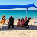 Nomad XL Beach Shade Tent with Shoulder Bag - Easy Setup UPF50+ Portable Sunshade Canopy for Sand or Grass Wind Resistant - Summer Vacation Essentials - Plus Dry Bag - 15x8.5 ft 4-Posts