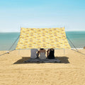 ALAZA Cute Bee Flower Beach Tent Sun Shelter UPF50+ Protection Beach Shade Canopy w/ 4 Sandbags for Outdoor Camping Fishing Backyard Fun Picnic 10x9 ft